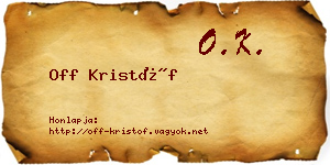 Off Kristóf névjegykártya